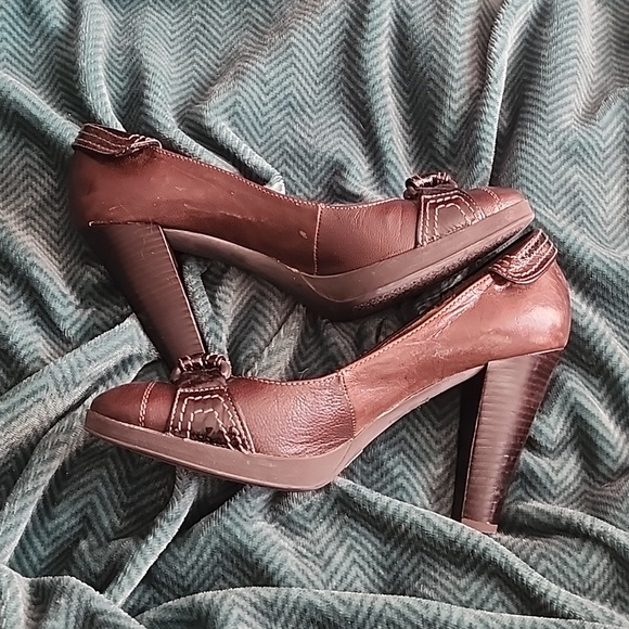 Brown's brown leather heels fall/winter shoes - Picture 2 of 7